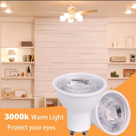 HMYYJT Dimmable GU10 LED Bulb,50 Watt Equivalent, Energy Efficient 7W, GU10 Base, Warm White 3000K,550lm, 30,000 Hour Lifetime,6-Pack