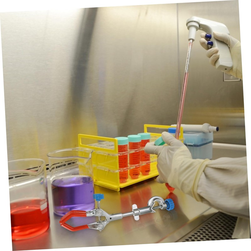 Ciieeo 1pc Three Prong Flask Clamp Beaker Holder Support Clip