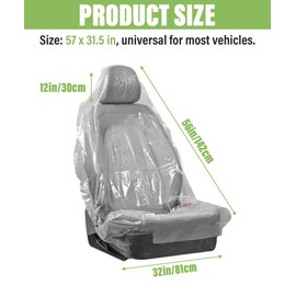 Zlirfy Seat Cover, 100 Pcs Disposable PE Plastic, Universal Fit for Vehicle, Protective, Clear, Lightweight, Easy to Store, Widely Applicable for Car, Airplane, Salon Chairs