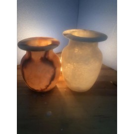 Museum Replica Egyptian Hand Carved Alabaster Set of Two 3 x 4 & 3 x 5 inches