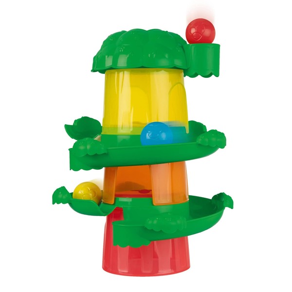 Chicco La Casa sull'Albero 2in1, Evolutionary Educational Toy for Hand-Eye Coordination, 3 Stacking Cups, 2 Slides, 3 Balls, Paint-free, Made in Italy, Toys for Children 6 Months - 3 Years