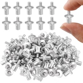 Mardatt 100Pcs M5 x 7mm Aluminum Core Rivets with Round Head, Half Round Head Hammer Drive Rivets, Knock Type Expansion Aluminum Rivets for Home Electronic Equipment