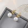 Awinesn Pearl Earrings for Women 14K Gold Plated Pearl Dangle