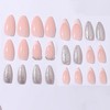 BABALAL White Press on Nails Almond Medium Fake Nails with