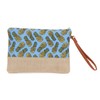 Cotton Canvas Two-Tone Cosmetic Bag Make Up Clutch Bag (10.5"W