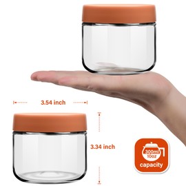 EONJOE 10 oz Glass Jars with Lids Meal Prep Portion Control Containers Pudding Yogurt Overnight Oats Salad Snack Cereal Candy Food Storage Cups Bowls Airtight