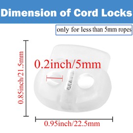 J.CARP 30Pcs Clear Plastic Cord Locks End Spring Toggle Stopper, Double Hole Elastic Cord Adjuster, Suit for Drawstrings, Bags, Shoelaces, Clothing, Paracord, and More