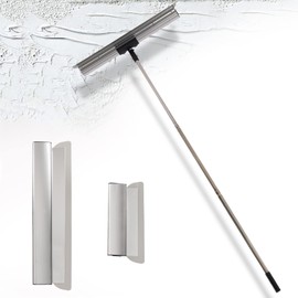 Drywall Skimming Blade Set Drywall Tools With 12", 22" & 32" Smoothing Stainless Steel Blades + 35" - 80" Telescoping Handle