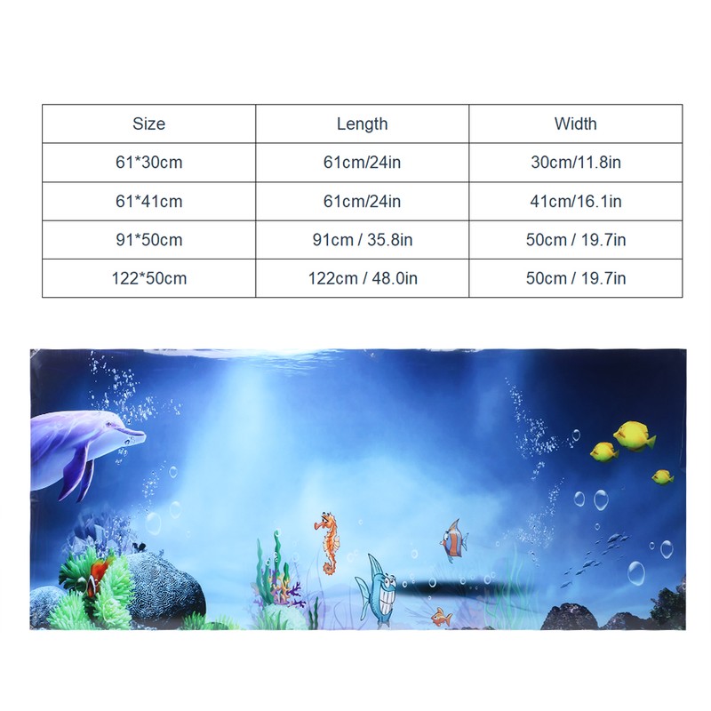 Waterproof Aquarium Background Wall Sticker Pvc Self Adhesive Fish Tank