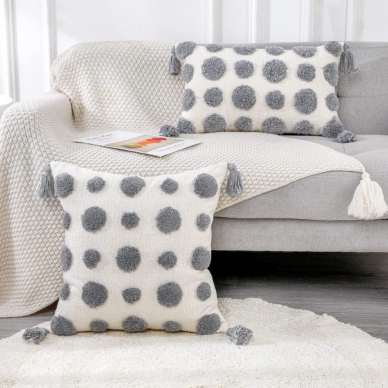 PANOD Super Soft Farmhouse Decorative Plush Throw Pillow Covers 24