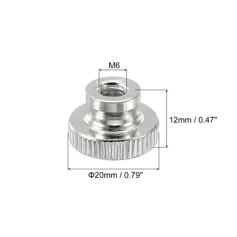 sourcing map Knurled Thumb Nuts, 8Pcs M6 Carbon Steel Nut