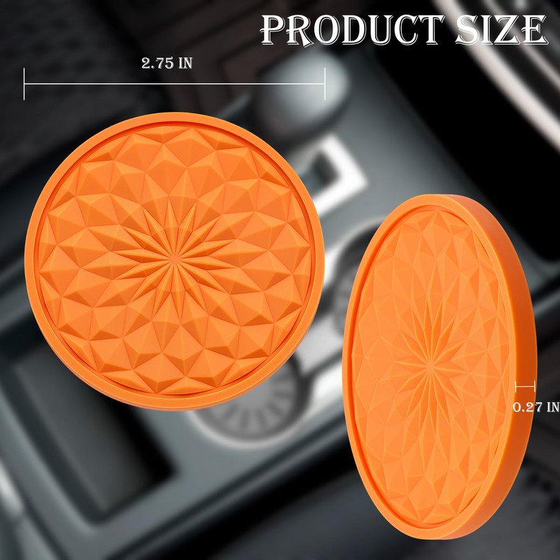 MEAJOO 2 Pack Silicone Car Cup Holder Coaster – 2.75