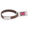 United Kingdom Flag Leather Luggage Tag Steel Engraved Text