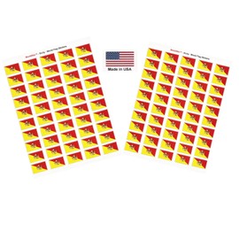 100 Sicily Flag or Stickers, Two Sheets of 50, 1.5" x 1" Made in America Self Adhesive Country Flag Scrapbook Stickers, Two Sheets of 50, 100 Sticker Decal Flags