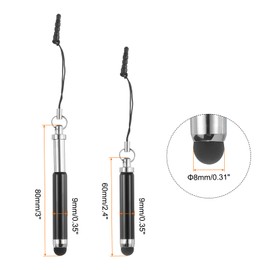 QUARKZMAN 5 Pack Metallic Stylus Pen Retractable Mini Capacitive Aluminum Alloy Pens for Universal All Touch Screen Devices, Black