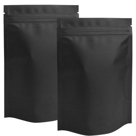STUs 100 Pack Smell Proof Stand-Up Bags 4 x 6 Inch Resealable Mylar Bags Foil Pouch Double-Sided Bag Matte Black