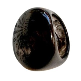 Resin Chunky Ring, Multicolor Acrylic Stackable Rings Set Vintage Plastic Knuckle Rings Aesthetic Y2k Statement Rings Thick Dome Finger Joint Ring for Women (Black)