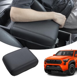 JKCOVER Compatible with 2024 2025 Toyota Tacoma (4th Gen Tacoma) Center Console Armrest Cover Accessories PU Leather Car Anti-Scratch Armrest Cushion Lid Protector