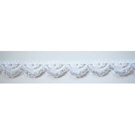 Unbranded 10 Yds. Vintage White/Silver Metallic 1/2" Wide Shiny Lace LJ-42
