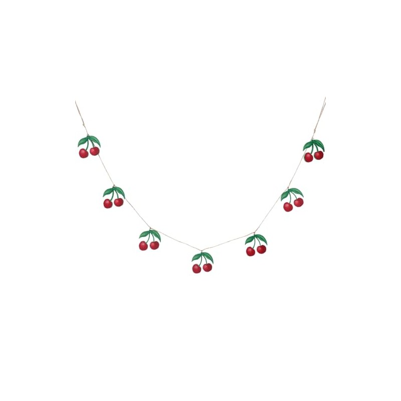 Gisela Graham Cherries Wooden Garland Hanging Decoration