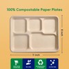 JOLLY CHEF Compostable 5 Compartment Paper Plates 11 * 8