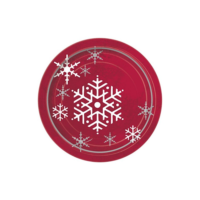 Unique Party 44494 - 18cm Sparkle Tree Christmas Party Plates,