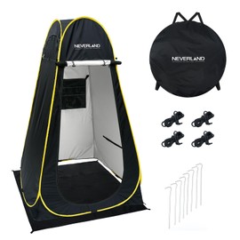 NEVERLAND Portable Pop Up Shower Tent - Outdoor Camping Shower, Privacy Tent, Rain Shelter, Pop Up Changing Room for Beach, Camping and Hiking (Black)