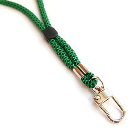 trage.band® Short Adjustable Wrist Strap with Carabiner Hook, Black/Green
