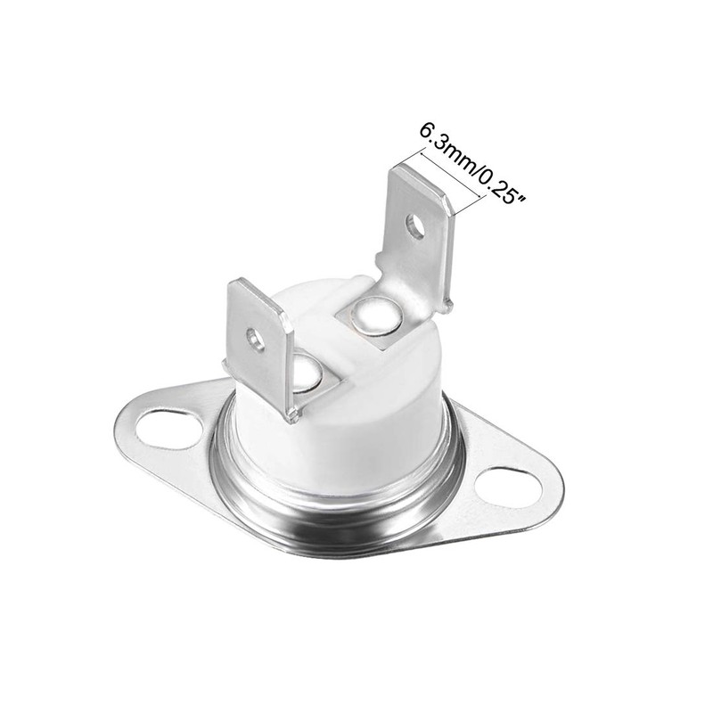 sourcing map 5pcs Bimetal Thermostat Temperature Switch 130°C 10A Normal