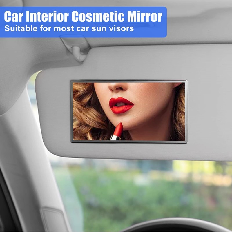 2 PCS Auto Sun Visor HD Makeup Mirror, Self-Adhesive Universal