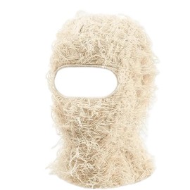 Distressed Balaclava Ski Mask - Full Face Design, Knitted Material, Winter Windproof, Unisex, Breathable, One Size - Color: Black