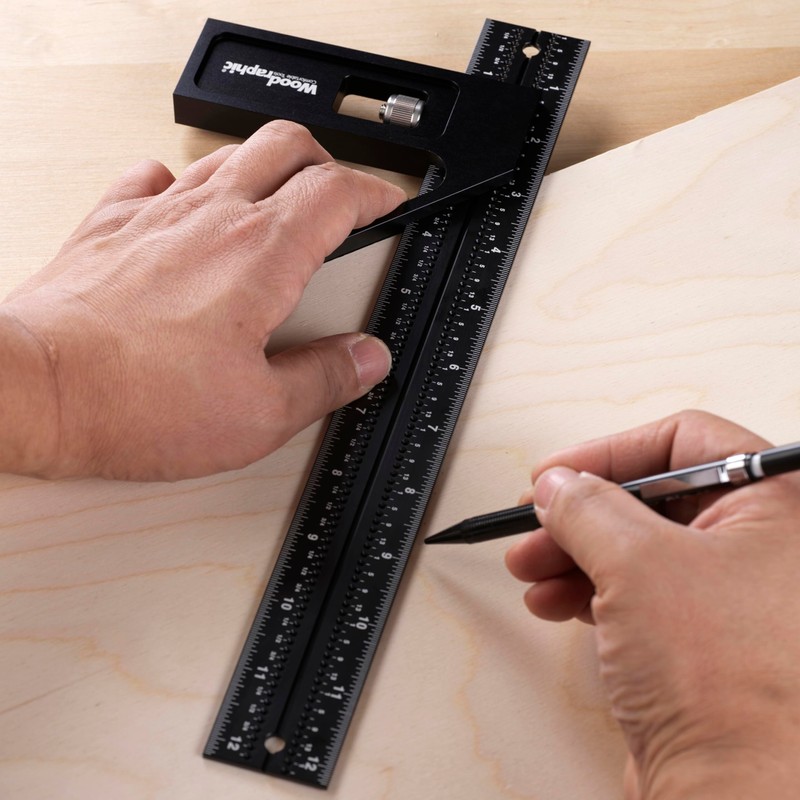 Woodraphic 200mm Combination Square – Metric CNC Marking and Layout