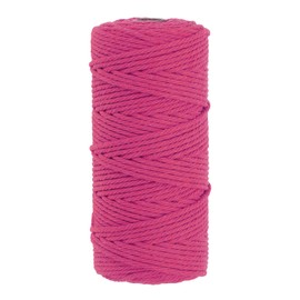 PATIKIL 3mm x 109 Yard Macrame Cord, Soft Cotton Colored Macrame Yarn Rope String 4 Strand Twisted for Wall Hanging Plant Hanger Dreamcatcher DIY Knitting Supplies, Rose Red