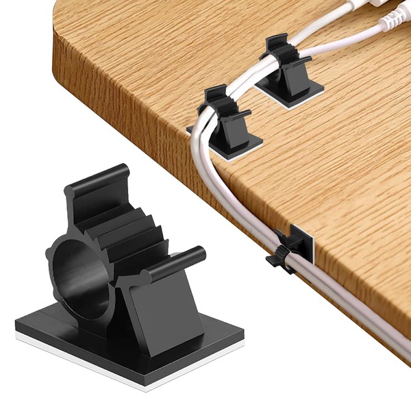 Xuuza 50Pcs Locking Tab Cable Clips, Adhesive Cord Organizer Cable