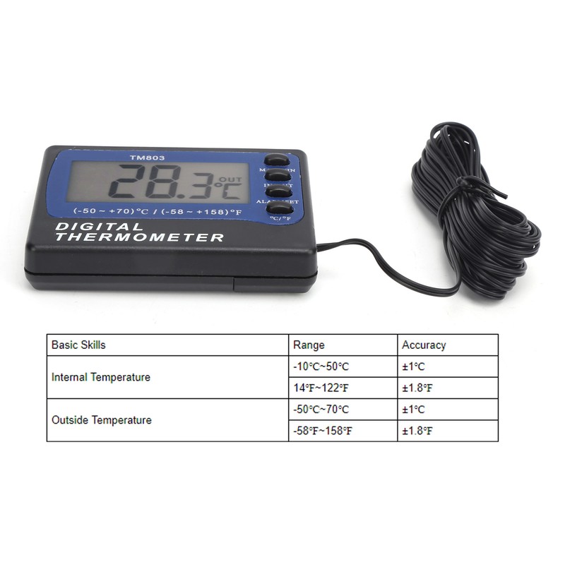 TM803 Thermometer Digital Temperature Meter with Alarm Function for Aquarium
