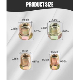 YAKEFLY 32PCS Brake Line Fittings,Brass Brake Line Fittings Kit,Metric Brake Line Invert Flare Fittings Brake Line Fittings Assortment,Brake Line Fitting Kit for 3/16" and 1/4" Inverted Flares