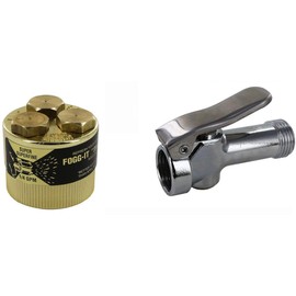 Fogg-It Misting Nozzle 1/4 GPM Super Superfine Volume with Shutoff Thumb Valve (Bundle, 2 Items)