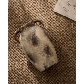 Rust Red Farmhouse Home Decor Vase, Hand Painted Ceramic Vase, Grain Glazed Boho Large Vase, Suitable for Decorating Room, Center Table-Rust