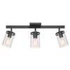 Globe Electric 64000117 24" 3-Light Track Lighting, Matte Black, Seeded