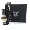 Haryali London Black Men's 3 Edge Razor Set Silver Badger
