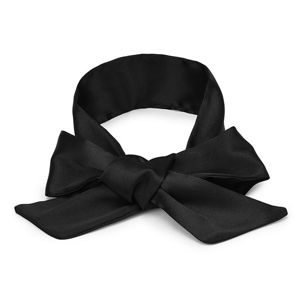 150cm Black Satin Sleep Mask Adjustable Long Ribbon Eye Cover