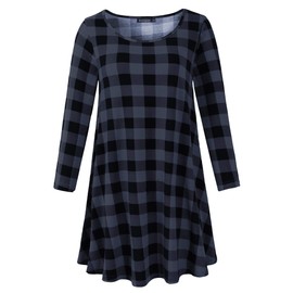 Veranee playera tipo túnica con vuelo, manga 3/4 para mujer, talla grande, 16-29, M