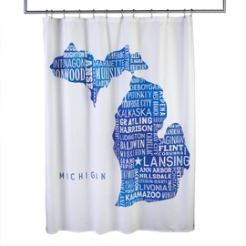 SKL Home by Saturday Knight Ltd. Michigan Map Shower Curtain,Multi