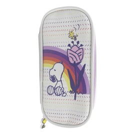 CYP BRANDS Snoopy Pencil Case Makeup Cosmetic Bag Stationery Office School Supplies Organizer, beige, Snoopy Rainbow Pencil Case