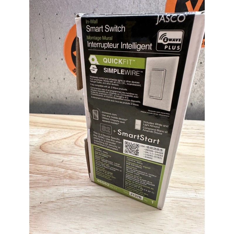 Jasco Smart Switch Wave Plus 46562 Interrupter Intelligent White Or