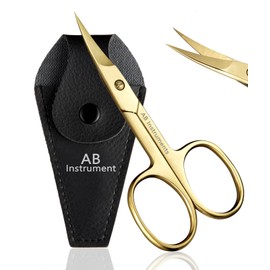 Nail Scissor for men and women, Eyebrow Scissors Manicure Pedicure Cuticle Grooming for Toe Nail, Eyelash, Beard & Mustache,Multipurpose Small Beauty Scissors Curved and Sharp Blades Gold Color