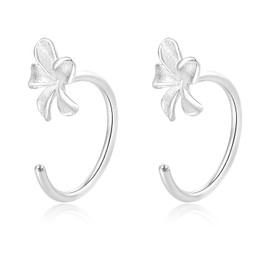 925 Sterling Silver Half Hoop Earrings Ear Nose Rings Sliver Cartilage Cuff Earrings Helix Piercing Earring Hoop Huggie Earring Minimalist Jewellery Gifts for Women Men Teen Birthday Party