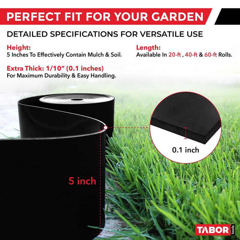 TABOR TOOLS 20 Ft Terrace Board, 5 Inch High, 0.1"