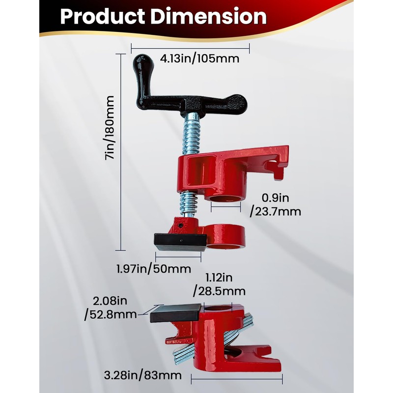 DUPDMKIN Pipe Clamps 3/4 inch 6 Pack Pipe Clamp with
