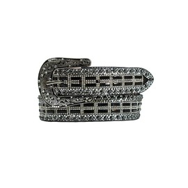 Nocona Ladies Studded Lizard Belt, Medium, Black